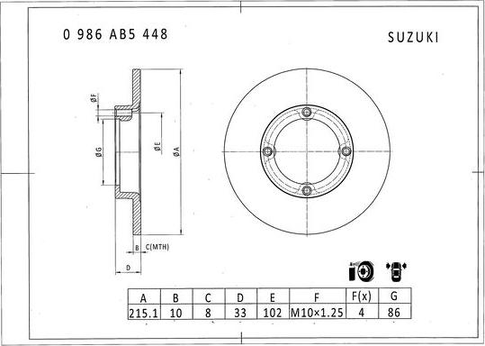 BOSCH 0 986 AB5 448 - Discofreno www.autoricambit.com