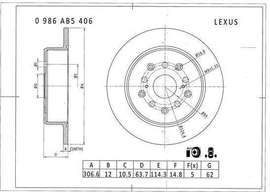 BOSCH 0 986 AB5 406 - Discofreno www.autoricambit.com