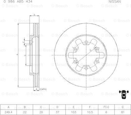 BOSCH 0 986 AB5 434 - Discofreno www.autoricambit.com