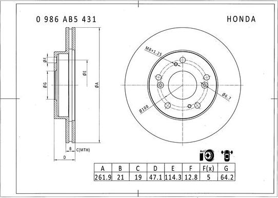 BOSCH 0 986 AB5 431 - Discofreno www.autoricambit.com