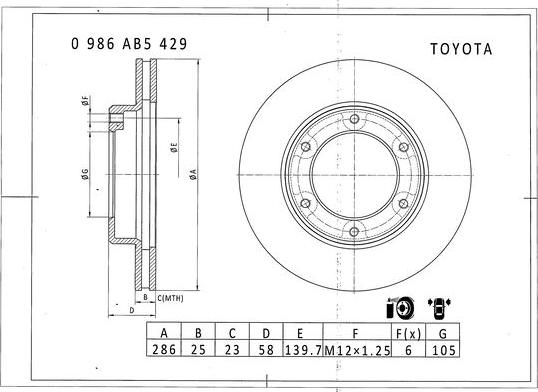 BOSCH 0 986 AB5 429 - Discofreno www.autoricambit.com