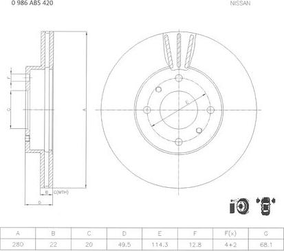 BOSCH 0 986 AB5 420 - Discofreno www.autoricambit.com