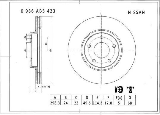 BOSCH 0 986 AB5 423 - Discofreno www.autoricambit.com