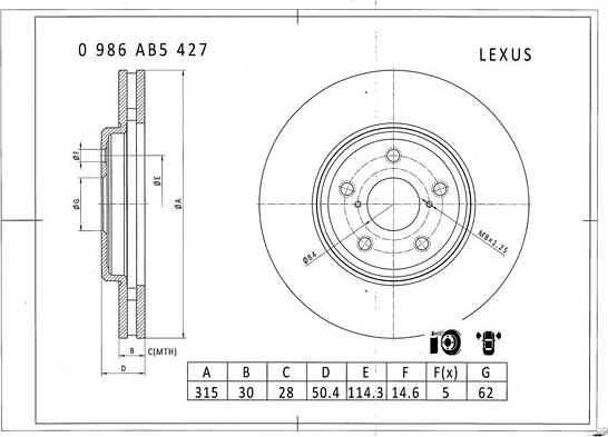 BOSCH 0 986 AB5 427 - Discofreno www.autoricambit.com