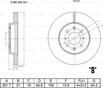 BOSCH 0 986 AB5 541 - Discofreno www.autoricambit.com