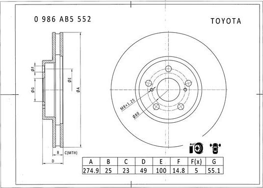 BOSCH 0 986 AB5 552 - Discofreno www.autoricambit.com