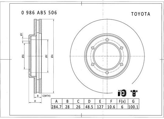 BOSCH 0 986 AB5 506 - Discofreno www.autoricambit.com