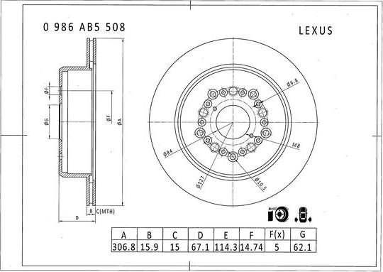 BOSCH 0 986 AB5 508 - Discofreno www.autoricambit.com