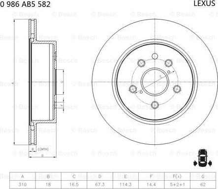 BOSCH 0 986 AB5 582 - Discofreno www.autoricambit.com