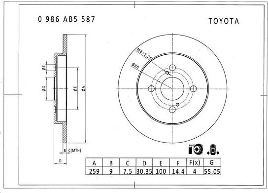 BOSCH 0 986 AB5 587 - Discofreno www.autoricambit.com