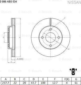 BOSCH 0 986 AB5 534 - Discofreno www.autoricambit.com