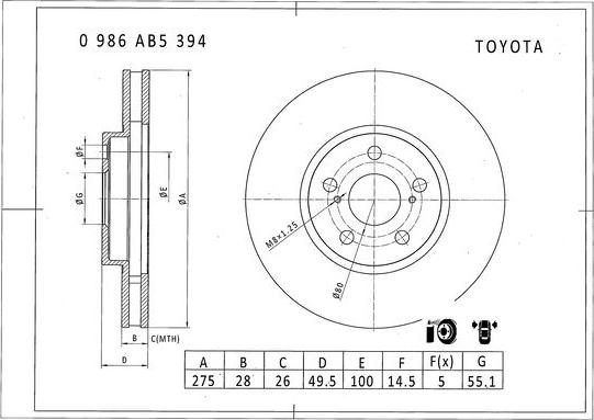 BOSCH 0 986 AB5 394 - Discofreno www.autoricambit.com