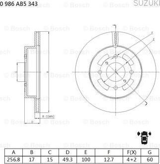 BOSCH 0 986 AB5 343 - Discofreno www.autoricambit.com