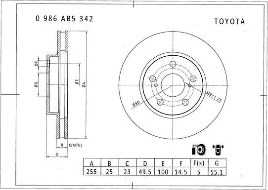 BOSCH 0 986 AB5 342 - Discofreno www.autoricambit.com