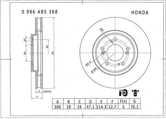 BOSCH 0 986 AB5 368 - Discofreno www.autoricambit.com