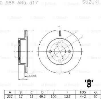 BOSCH 0 986 AB5 317 - Discofreno www.autoricambit.com