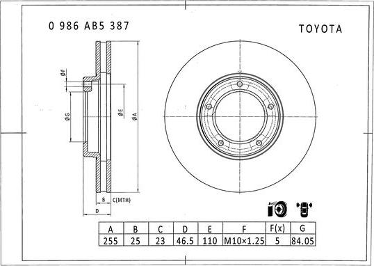 BOSCH 0 986 AB5 387 - Discofreno www.autoricambit.com