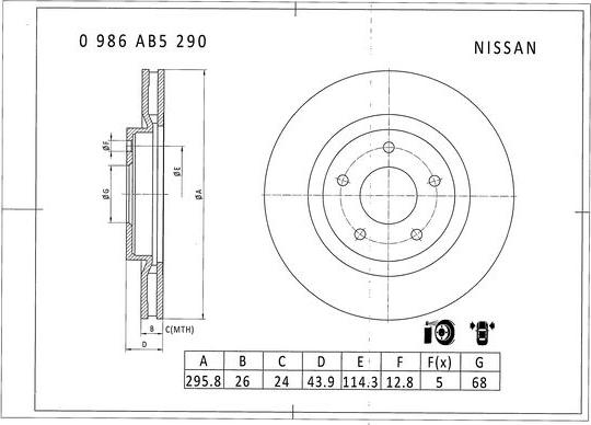 BOSCH 0 986 AB5 290 - Discofreno www.autoricambit.com