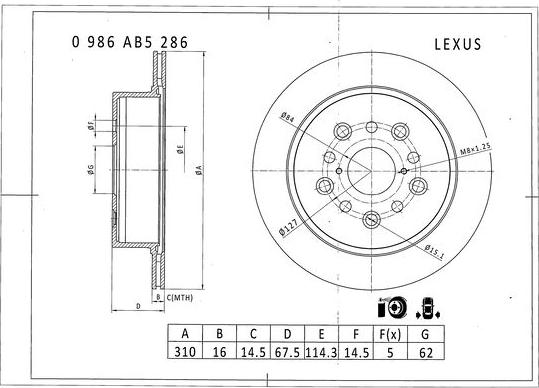 BOSCH 0 986 AB5 286 - Discofreno www.autoricambit.com