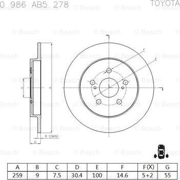 BOSCH 0 986 AB5 278 - Discofreno www.autoricambit.com