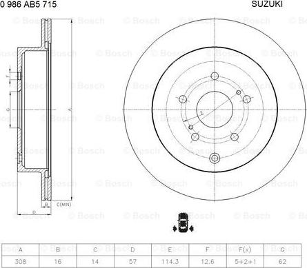 BOSCH 0 986 AB5 715 - Discofreno www.autoricambit.com