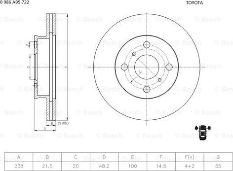 BOSCH 0 986 AB5 722 - Discofreno www.autoricambit.com