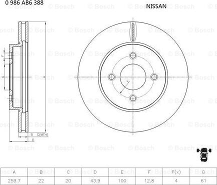 BOSCH 0 986 AB6 388 - Discofreno www.autoricambit.com