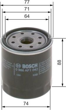 BOSCH 0 986 AF1 042 - Filtro olio www.autoricambit.com