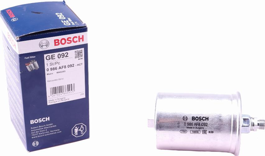 BOSCH 0 986 AF8 092 - Filtro carburante www.autoricambit.com