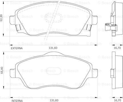 BOSCH 0 986 BB0 135 - Kit pastiglie freno, Freno a disco www.autoricambit.com