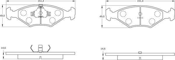 BOSCH 0 986 BB0 273 - Kit pastiglie freno, Freno a disco www.autoricambit.com