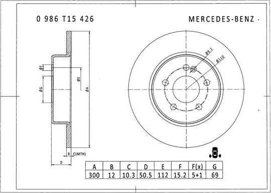 BOSCH 0 986 T15 426 - Discofreno www.autoricambit.com