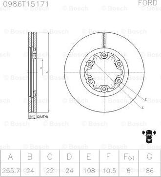 BOSCH 0 986 T15 171 - Discofreno www.autoricambit.com