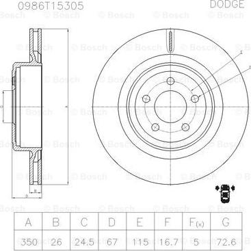 BOSCH 0 986 T15 305 - Discofreno www.autoricambit.com