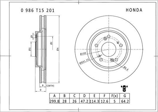 BOSCH 0 986 T15 201 - Discofreno www.autoricambit.com