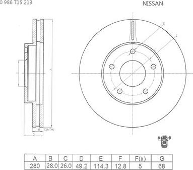 BOSCH 0 986 T15 213 - Discofreno www.autoricambit.com