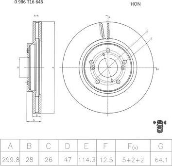 BOSCH 0 986 T16 646 - Discofreno www.autoricambit.com