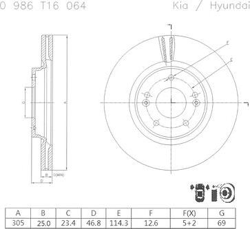 BOSCH 0 986 T16 064 - Discofreno www.autoricambit.com