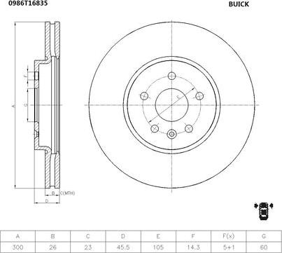 BOSCH 0 986 T16 835 - Discofreno www.autoricambit.com