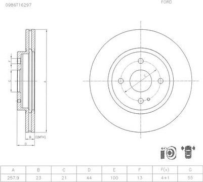 BOSCH 0 986 T16 297 - Discofreno www.autoricambit.com