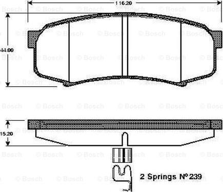 BOSCH 0 986 TB3 051 - Kit pastiglie freno, Freno a disco www.autoricambit.com