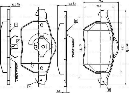 BOSCH 0 986 TB3 068 - Kit pastiglie freno, Freno a disco www.autoricambit.com