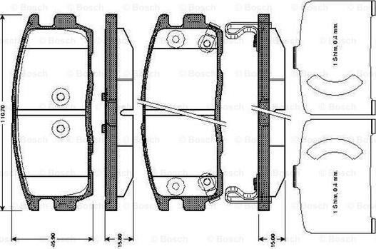 BOSCH 0 986 TB3 008 - Kit pastiglie freno, Freno a disco www.autoricambit.com