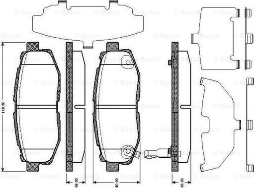 BOSCH 0 986 TB3 003 - Kit pastiglie freno, Freno a disco www.autoricambit.com