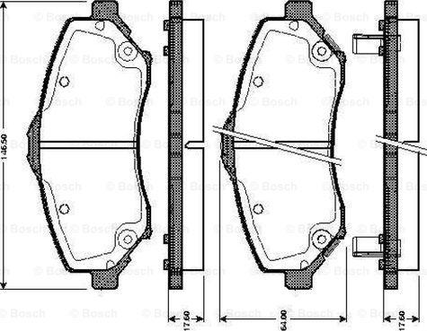 BOSCH 0 986 TB3 007 - Kit pastiglie freno, Freno a disco www.autoricambit.com