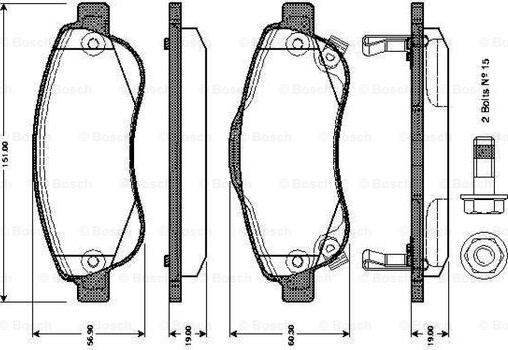 BOSCH 0 986 TB3 013 - Kit pastiglie freno, Freno a disco www.autoricambit.com