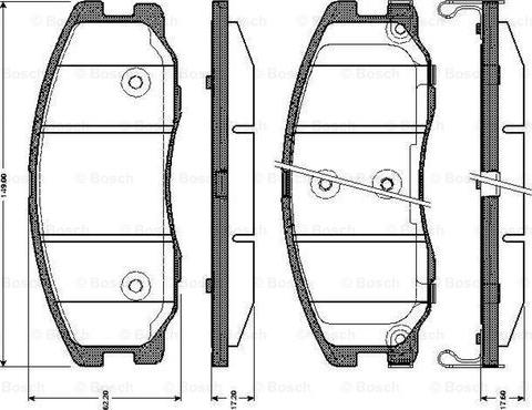 BOSCH 0 986 TB3 017 - Kit pastiglie freno, Freno a disco www.autoricambit.com