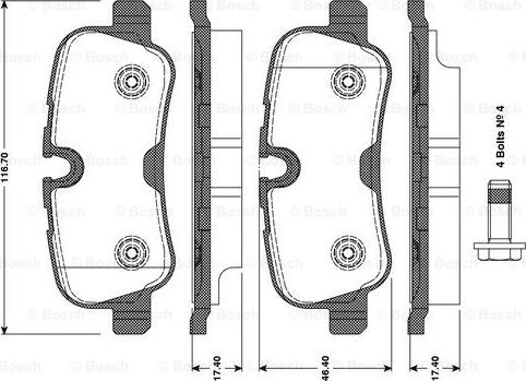 BOSCH 0 986 TB3 081 - Kit pastiglie freno, Freno a disco www.autoricambit.com