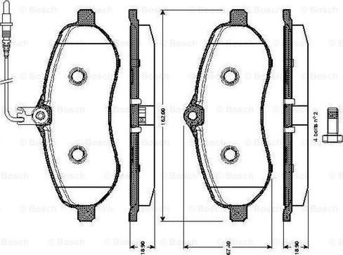 BOSCH 0 986 TB3 037 - Kit pastiglie freno, Freno a disco www.autoricambit.com