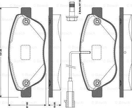 BOSCH 0 986 TB3 079 - Kit pastiglie freno, Freno a disco www.autoricambit.com